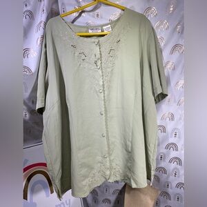 Kathie Lee Collection Light Green Button Down Shirt